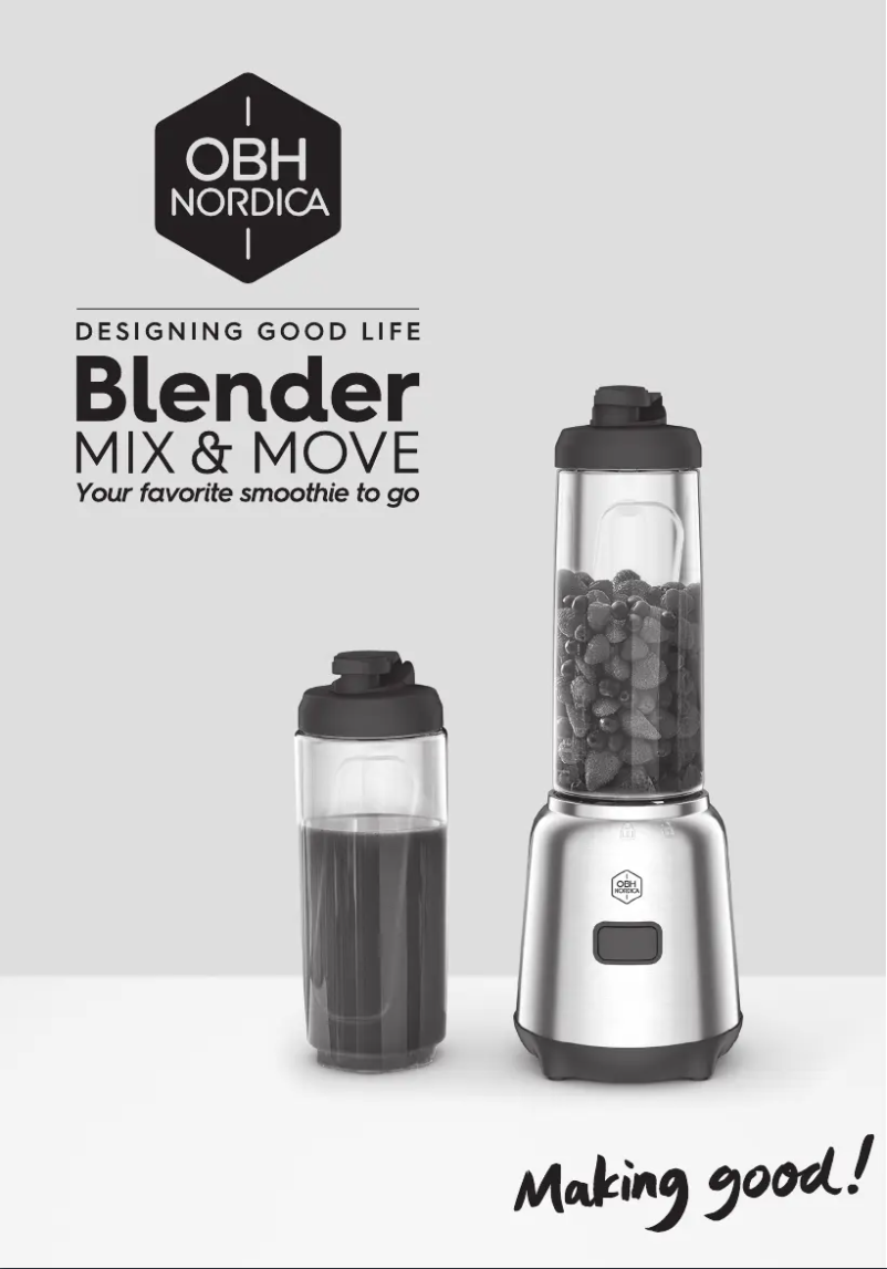 Page 1 of the manual User Manual OBH Nordica Blender Mix & Move LH15FDS0