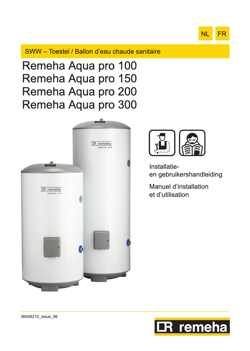 Page 1 de la notice Manuel utilisateur Remeha Aqua pro 150