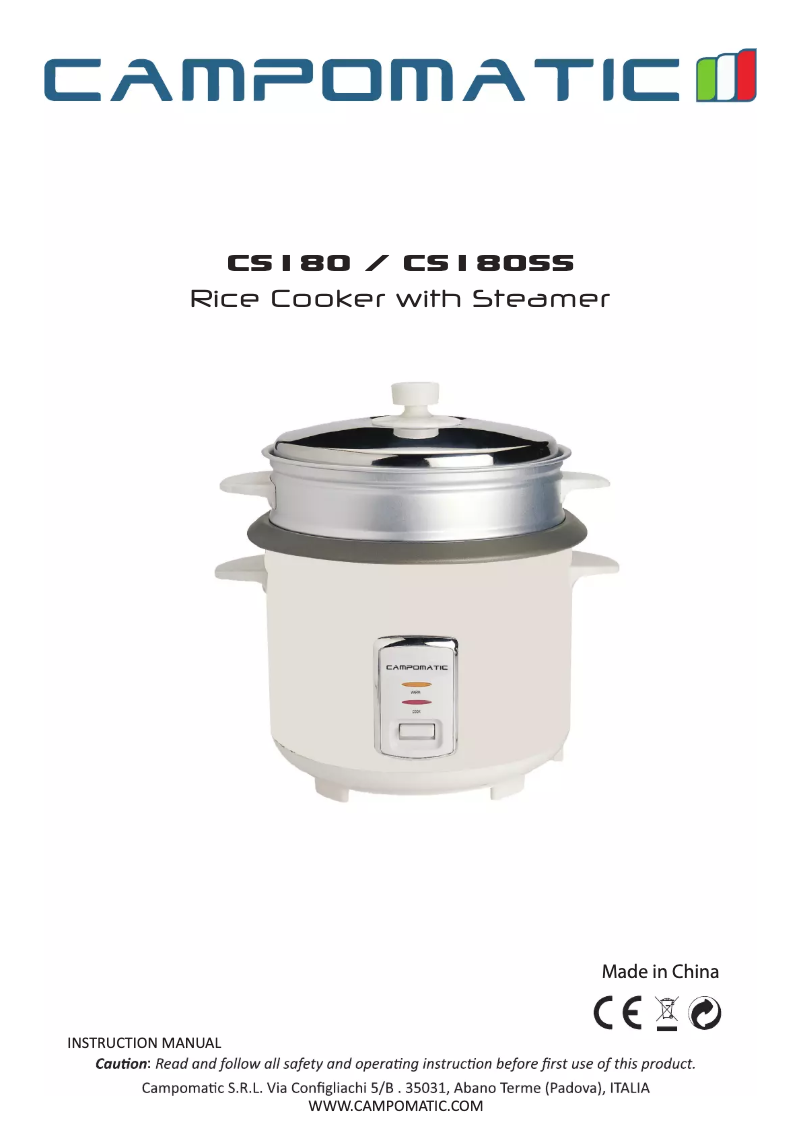 Page 1 of the manual User Manual Campomatic CS180