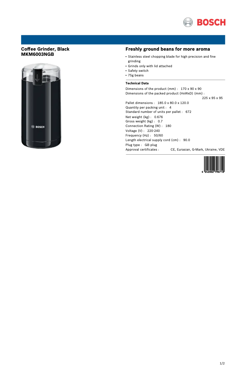 First page image of the manual for MKM6003NGB