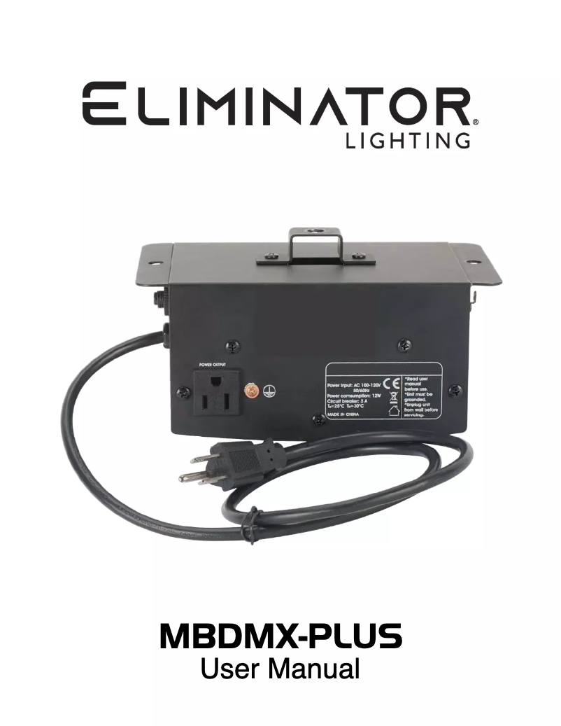 Page 1 of the manual User Manual Eliminator Lighting MBDMX-PLUS
