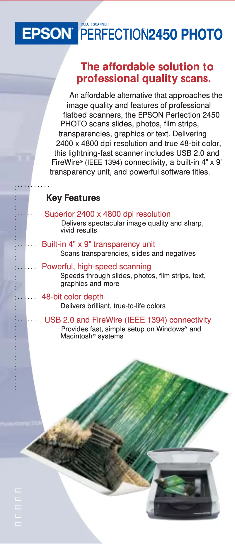 First page image of the manual for Perfection 2450 Photo