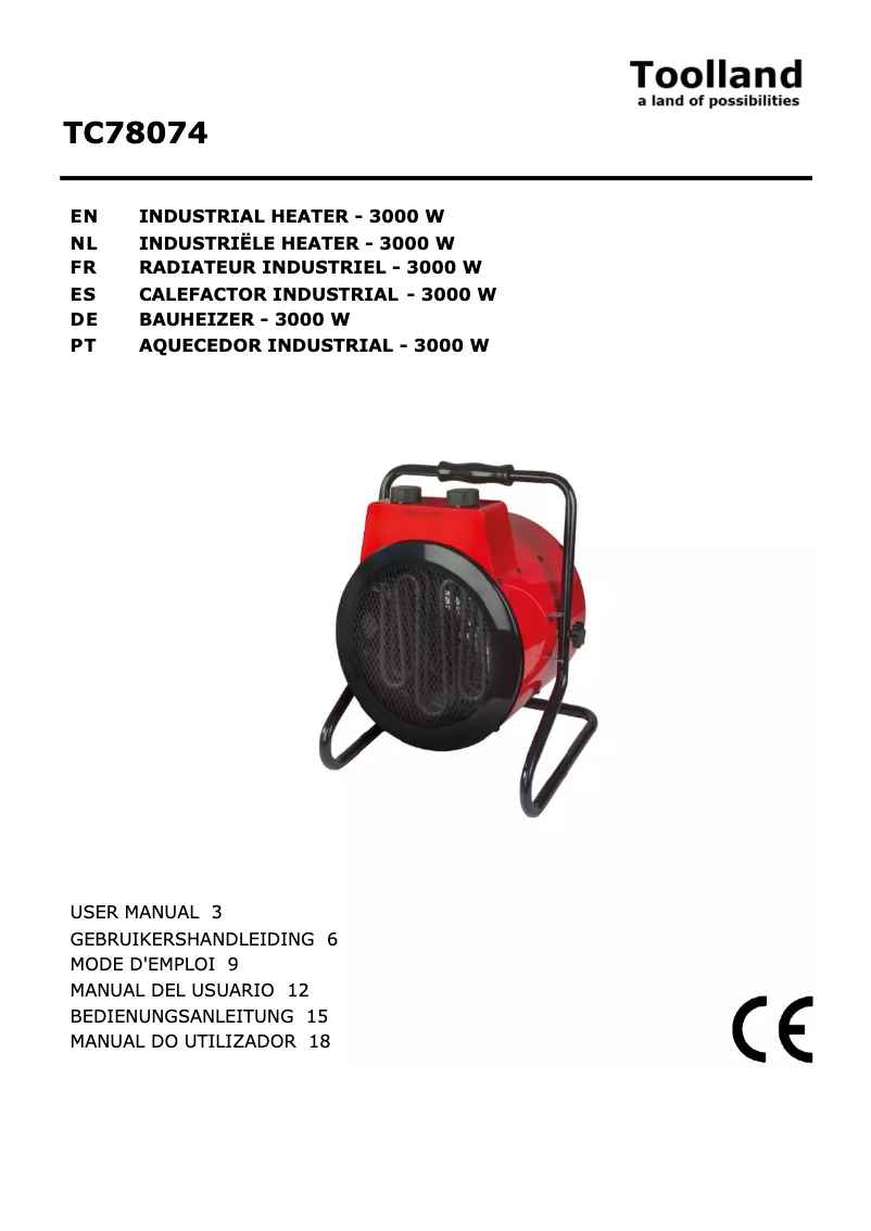 First page image of the manual for TC78074