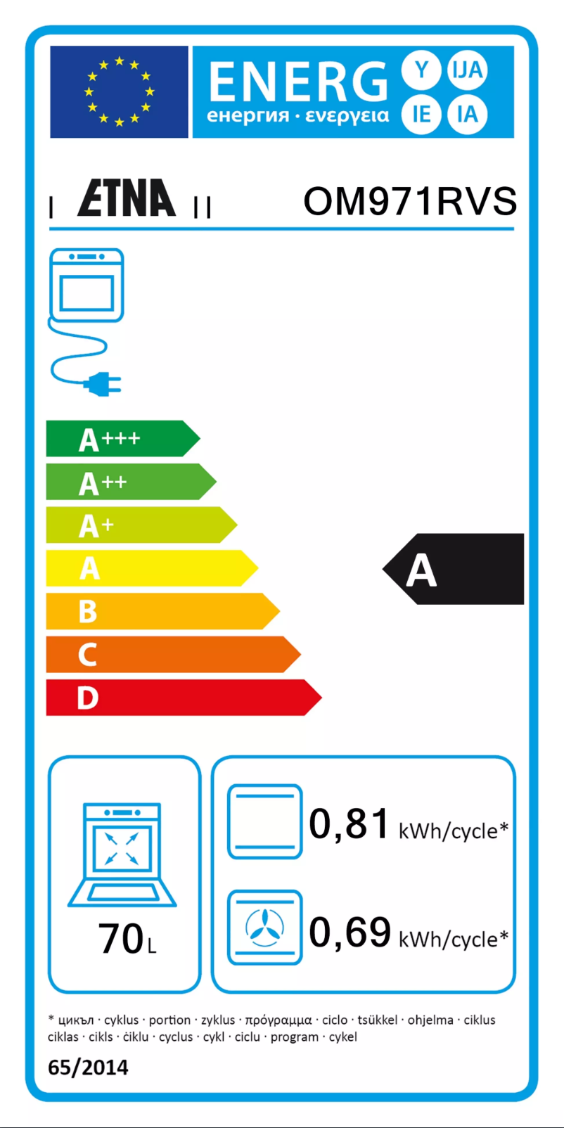 First page image of the manual for OM971RVS