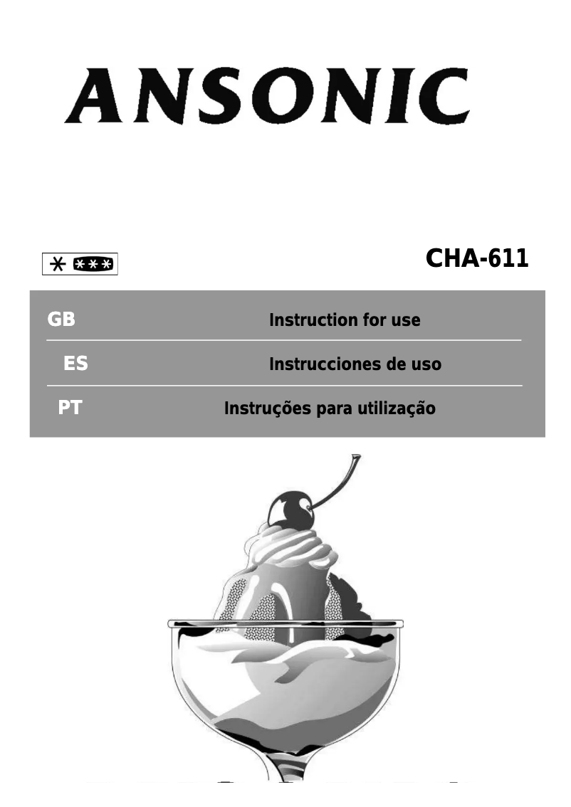 Page 1 of the manual User Manual Ansonic CHA 611