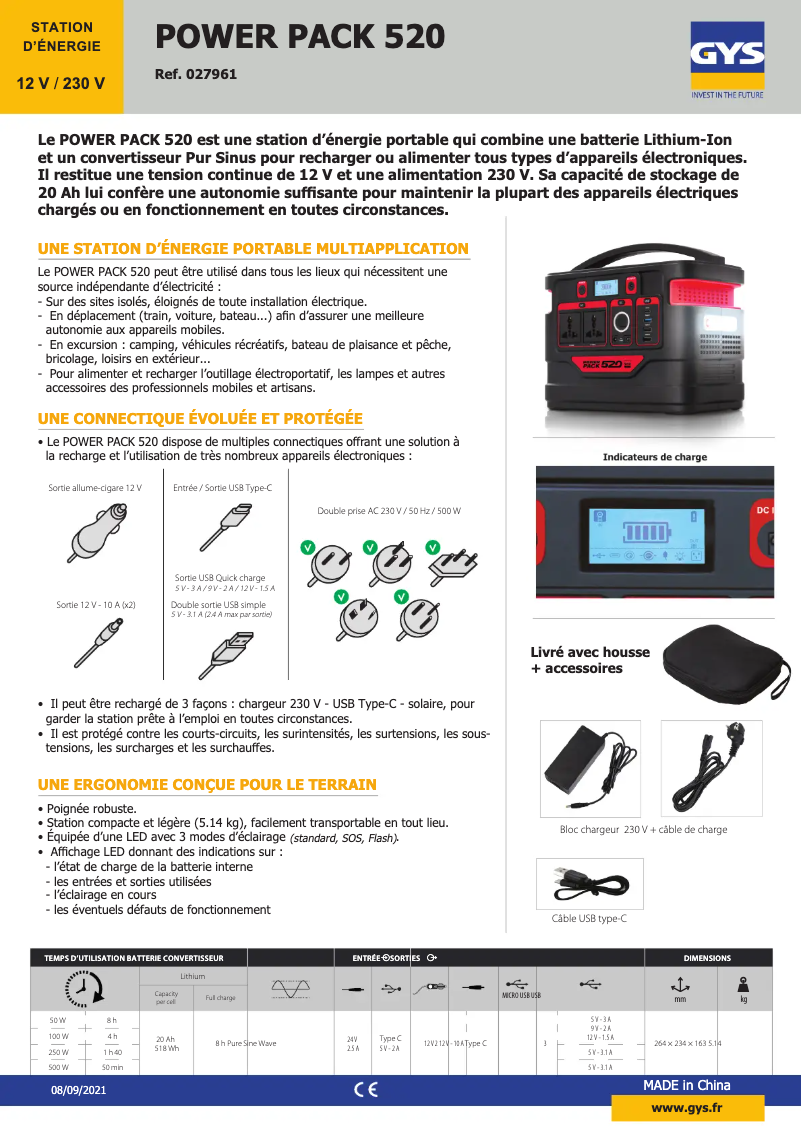 First page image of the manual for Power Pack 520