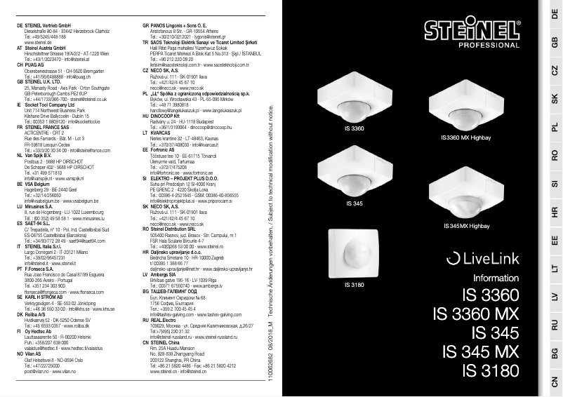 Page 1 of the manual User Manual Steinel IS 3360