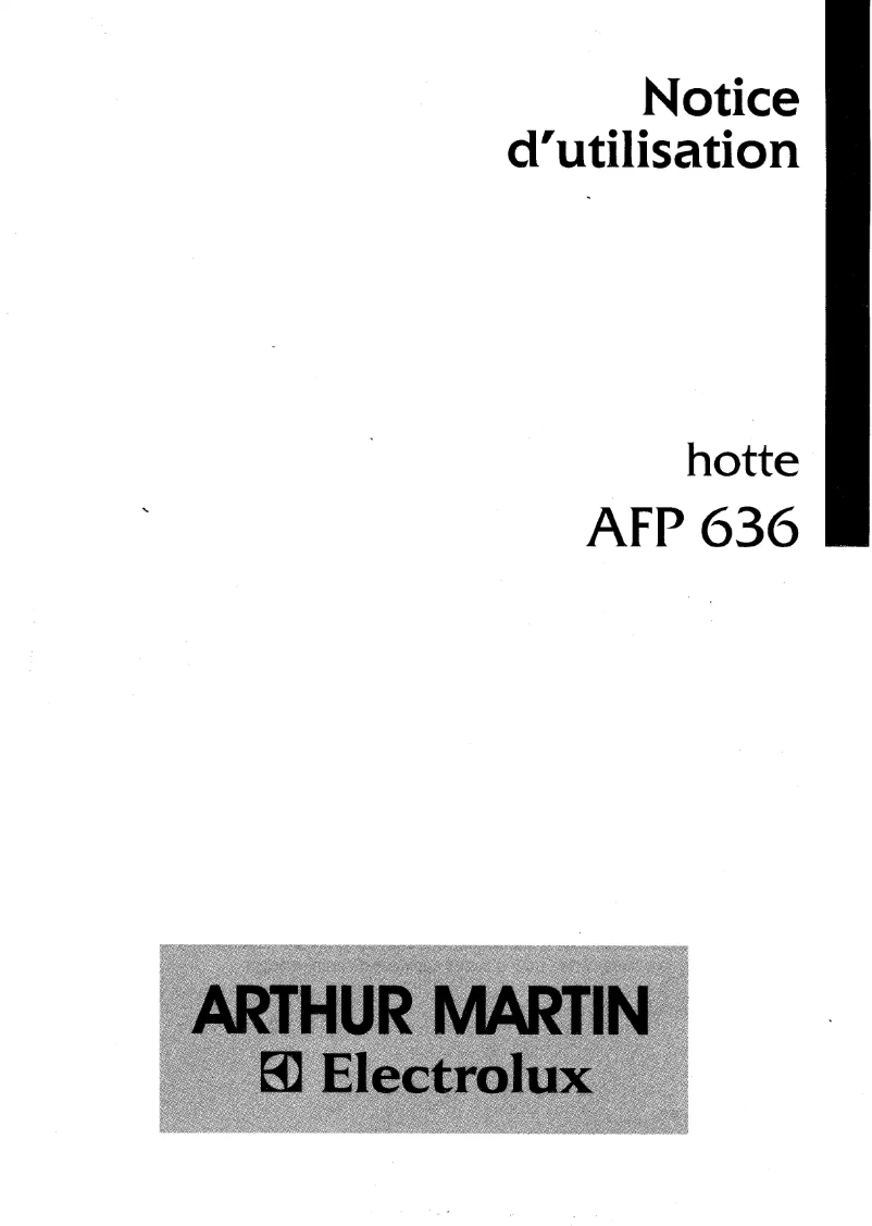 Page 1 of the manual User Manual Arthur Martin-Electrolux AFP636W
