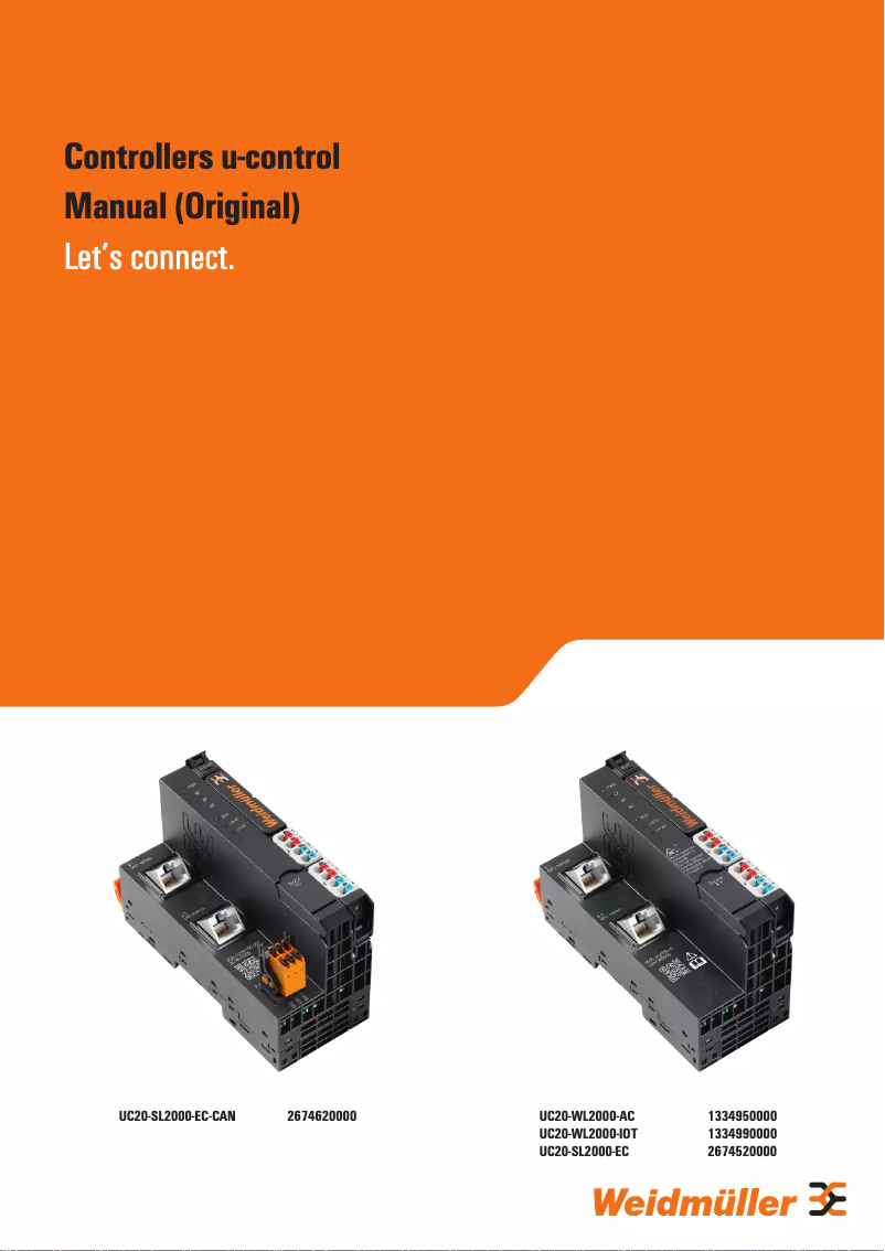First page image of the manual for UC20-SL2000-OLAC-EC