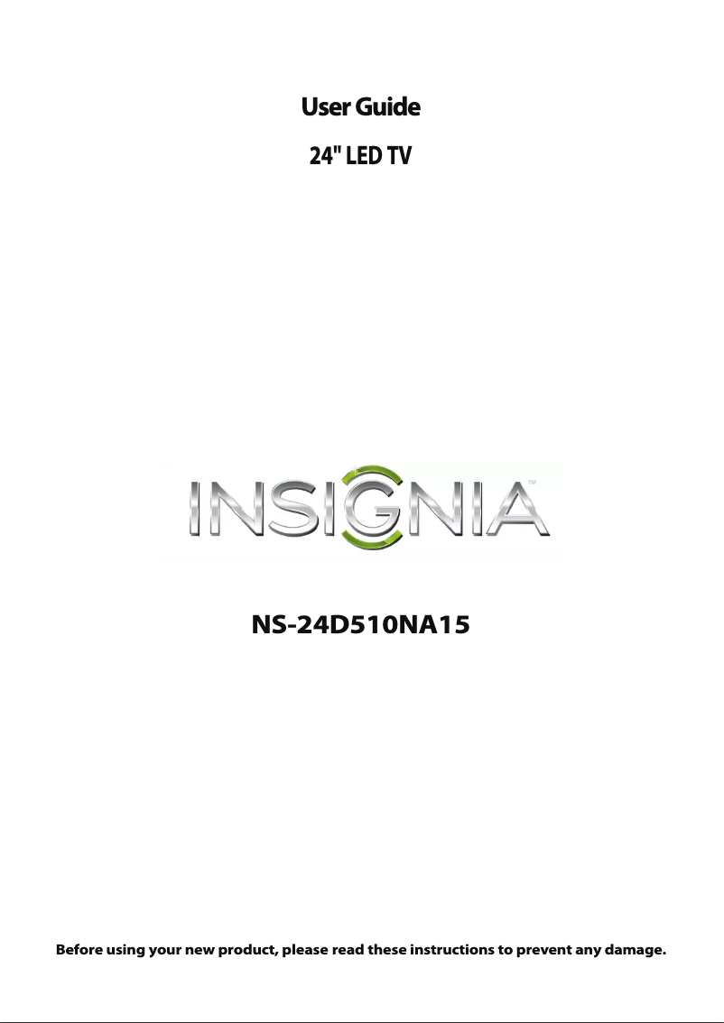 First page image of the manual for NS-24D510NA15