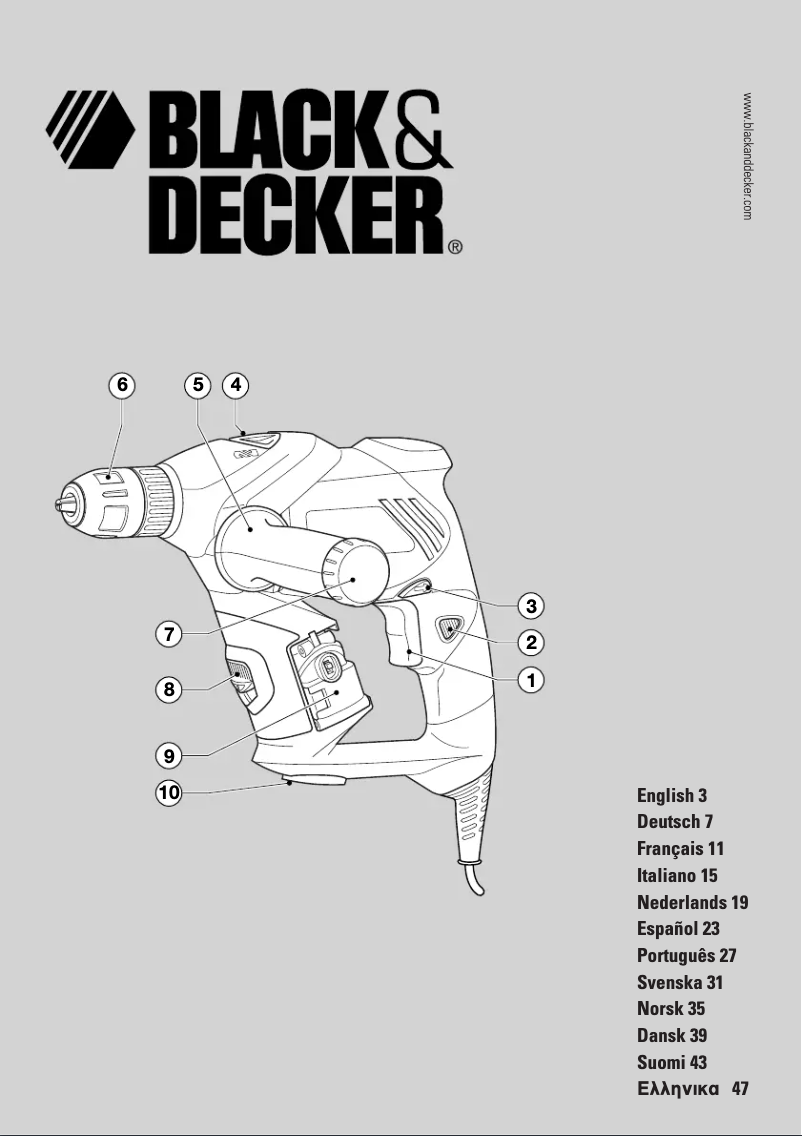 Page 1 of the manual User Manual Black & Decker KR70LSR
