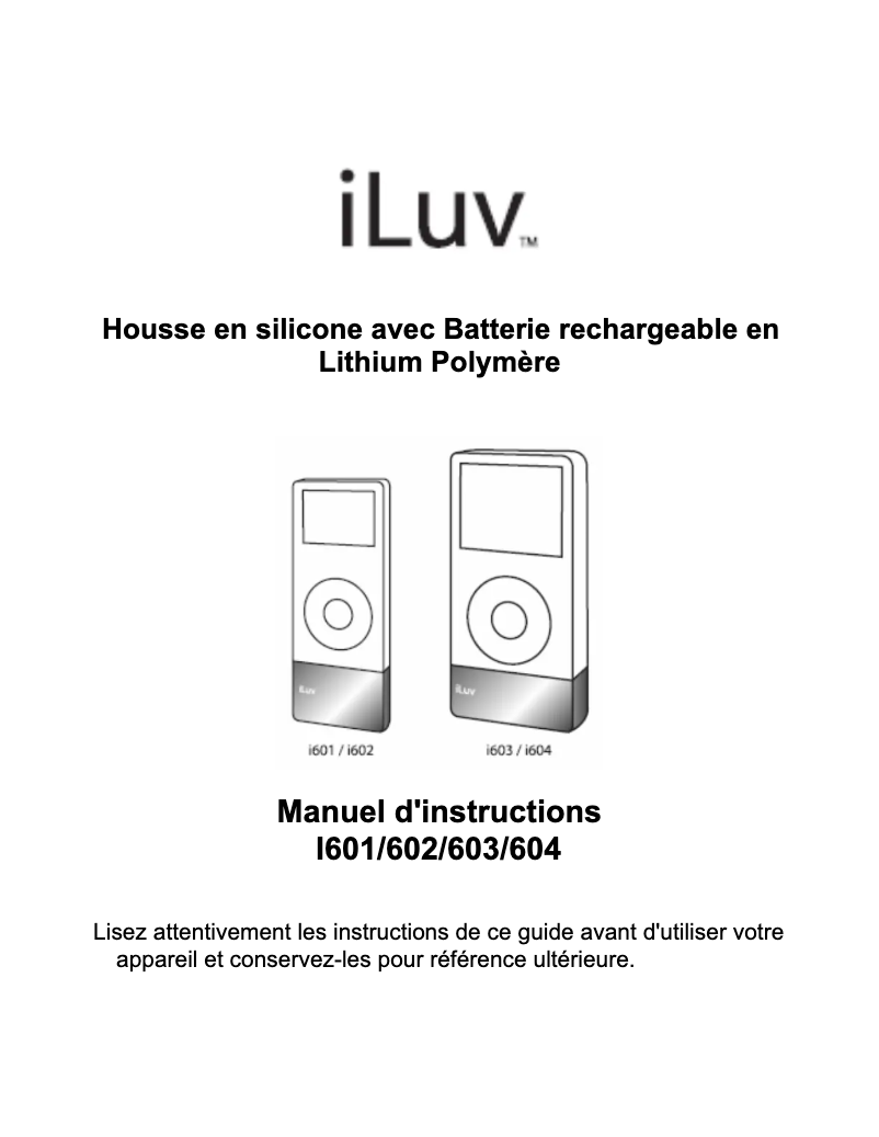 Page 1 of the manual User Manual iLuv i601