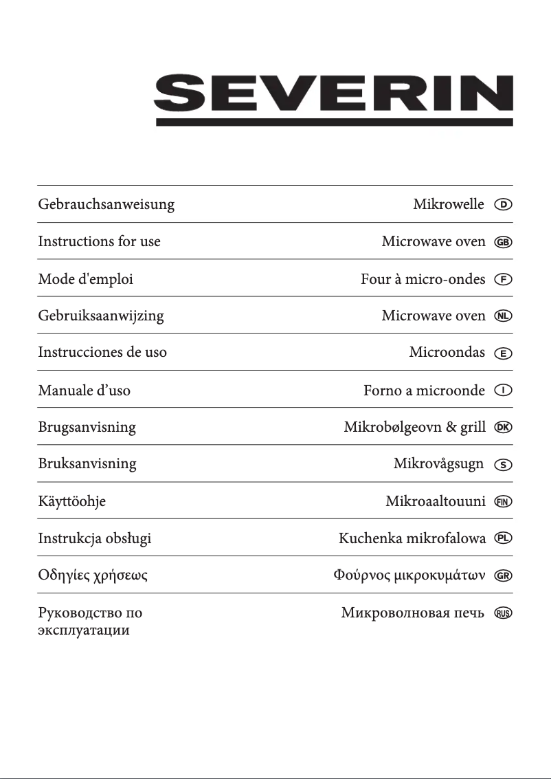 Page 1 of the manual User Manual Severin MW 7858