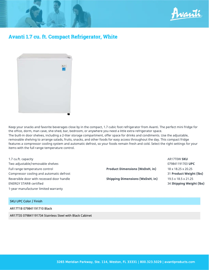 First page image of the manual for AR17T3S
