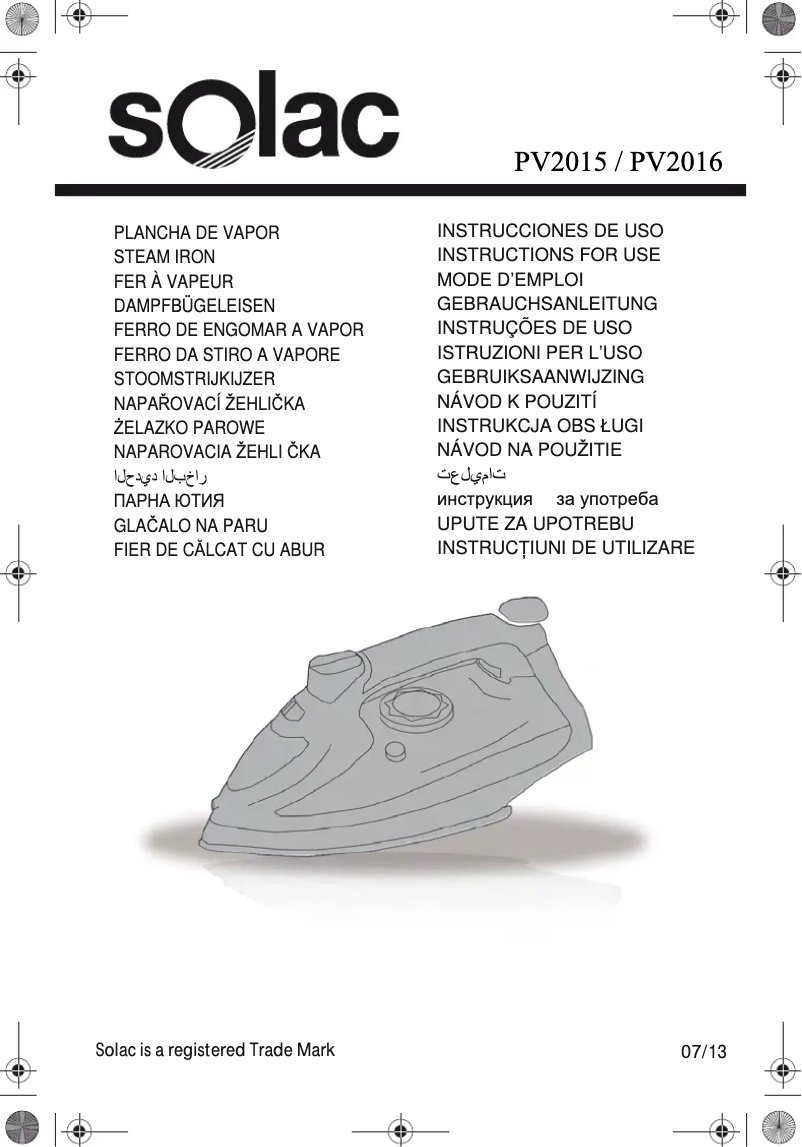 Page 1 of the manual User Manual Solac PV2015
