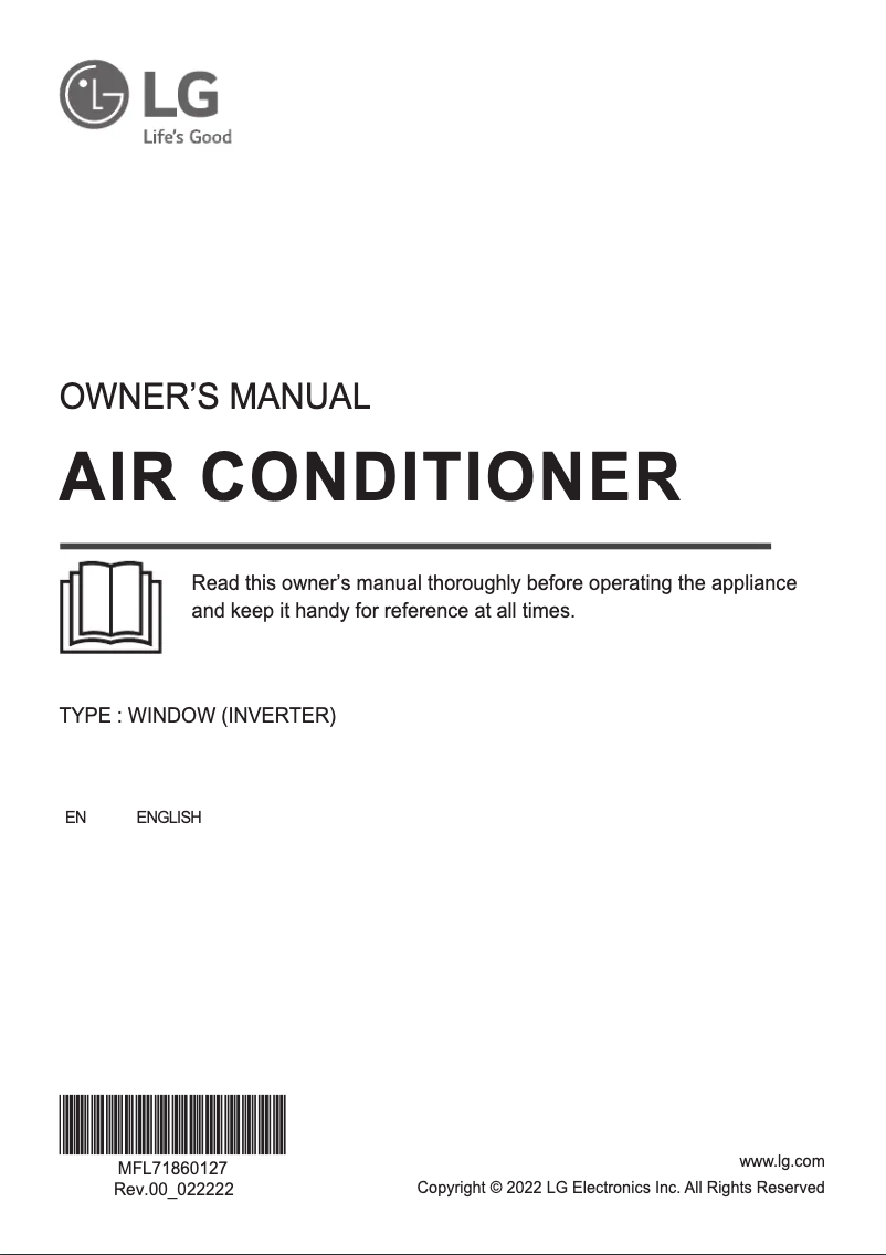 First page image of the manual for LW1521IV