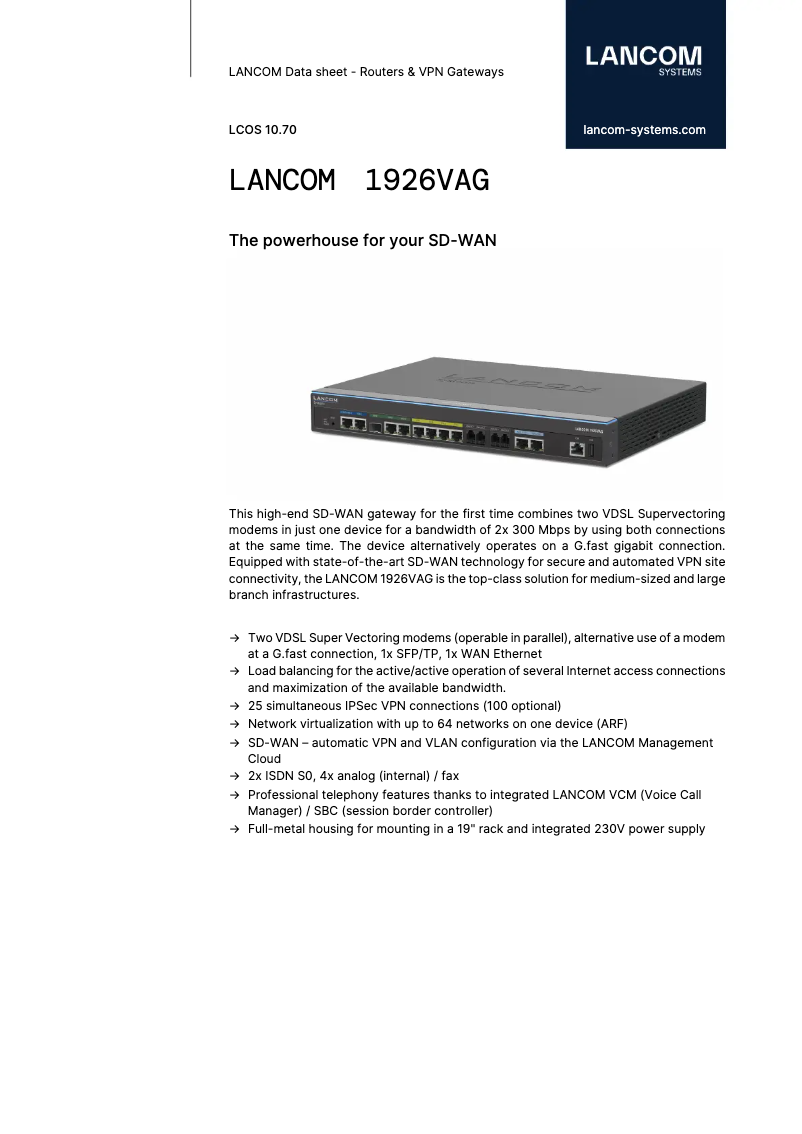 Image de la première page du manuel de l'appareil 1926VAG