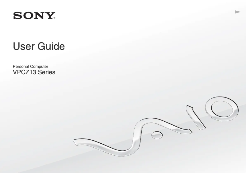 Page 1 of the manual User Manual Sony Vaio VPCZ1390X