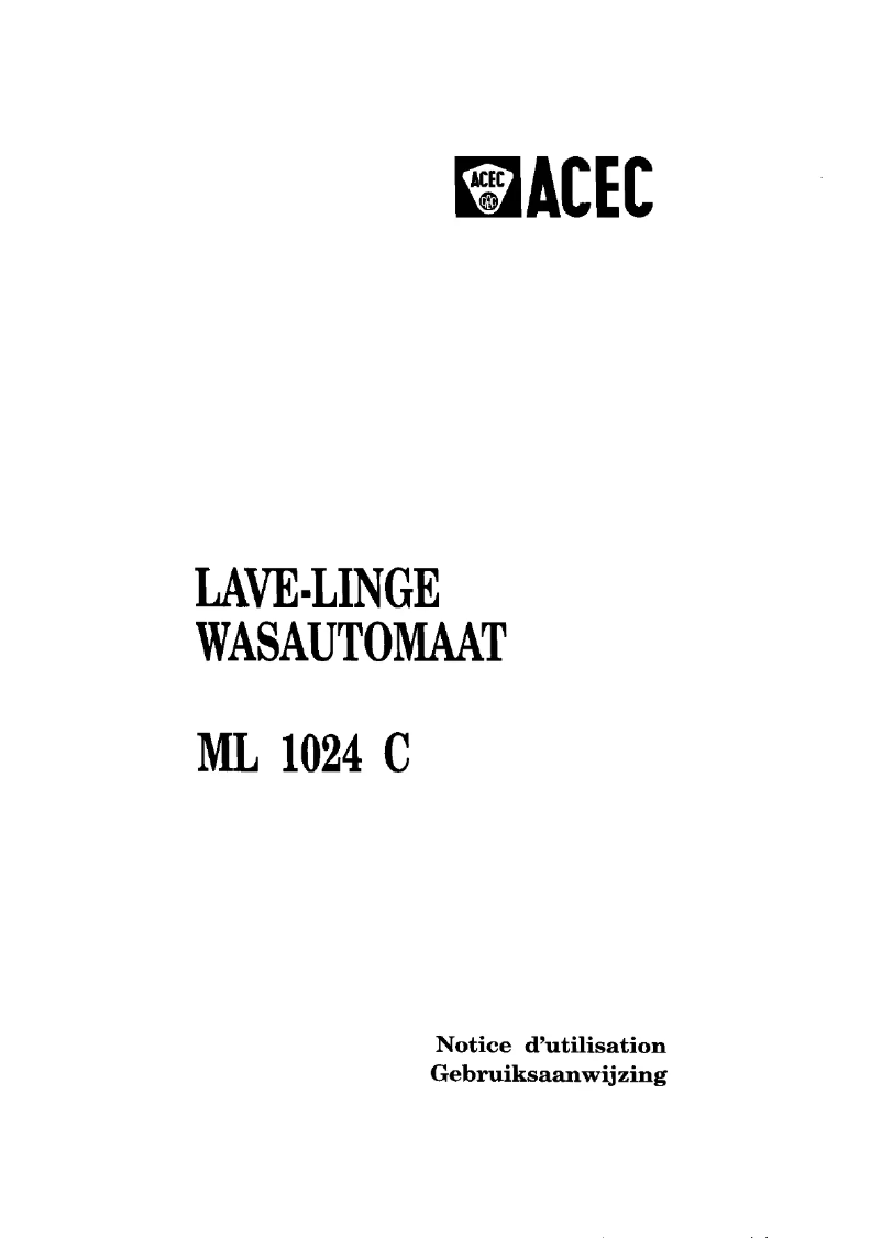 First page image of the manual for ML 1024 C