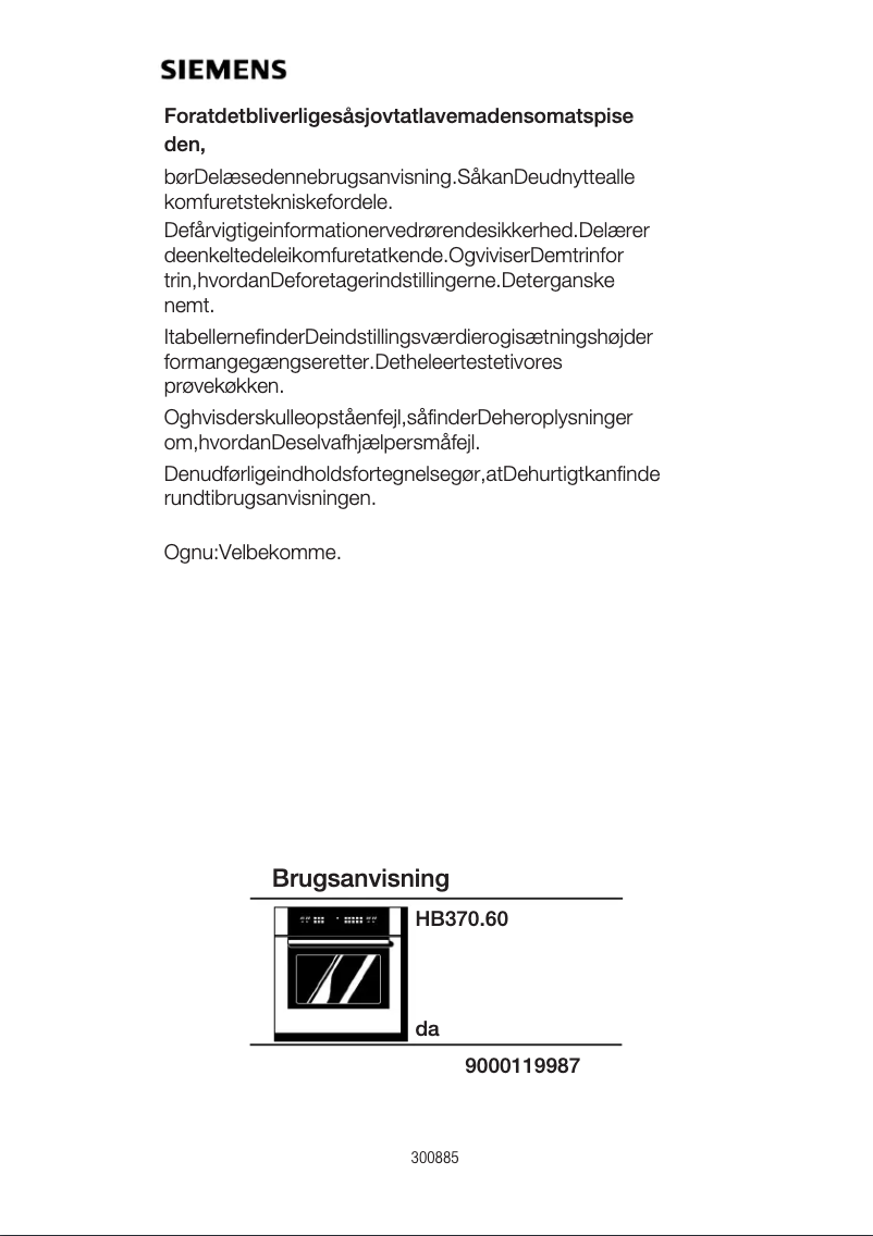 Page 1 of the manual User Manual Siemens HB370560