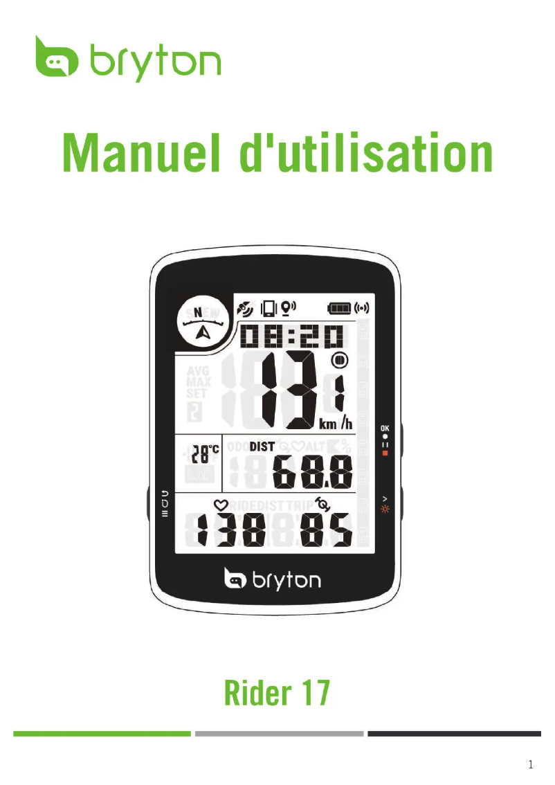 Page 1 of the manual User Manual Bryton Rider 17