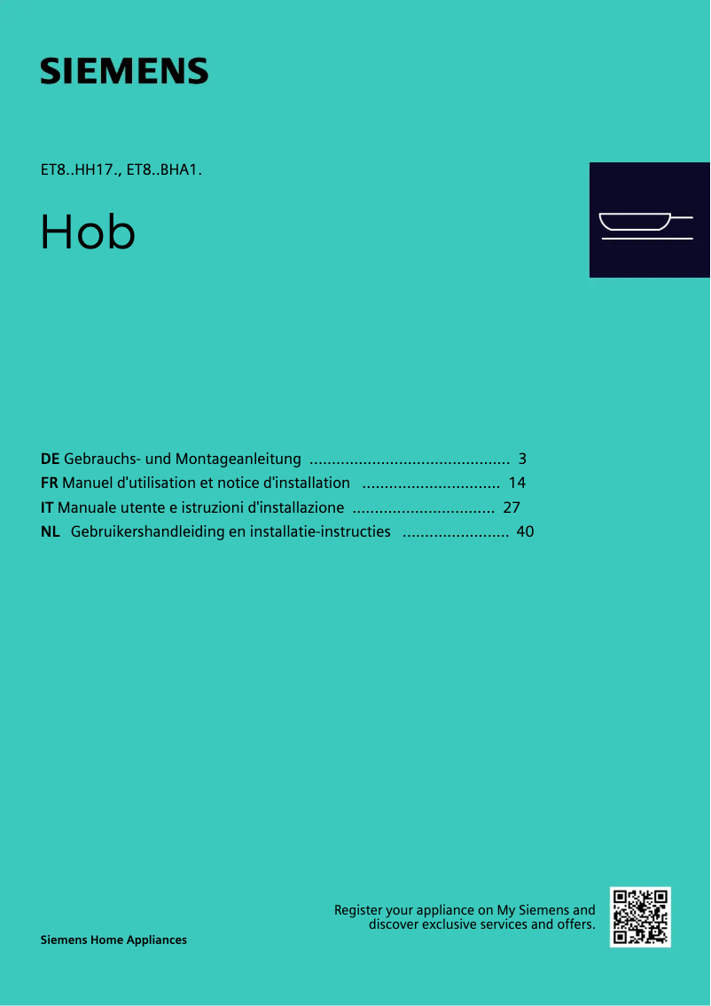 First page image of the manual for iQ300 ET81RBHA1D