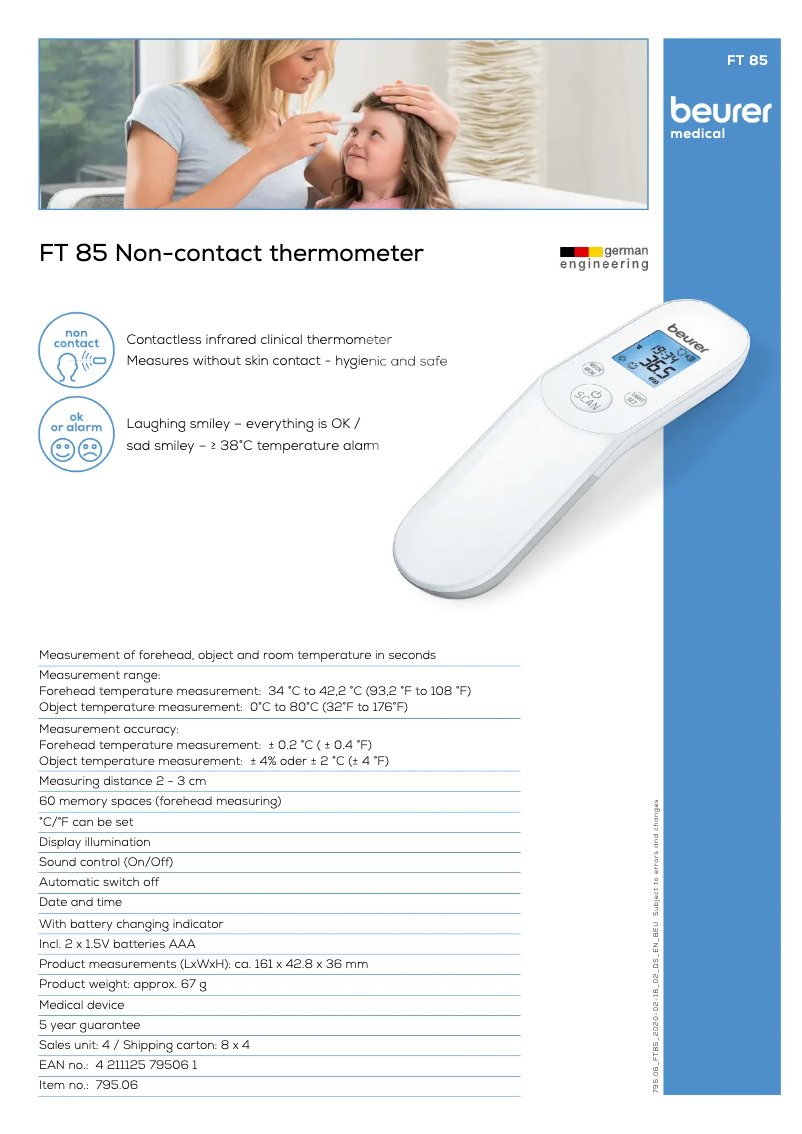 First page image of the manual for FT 85