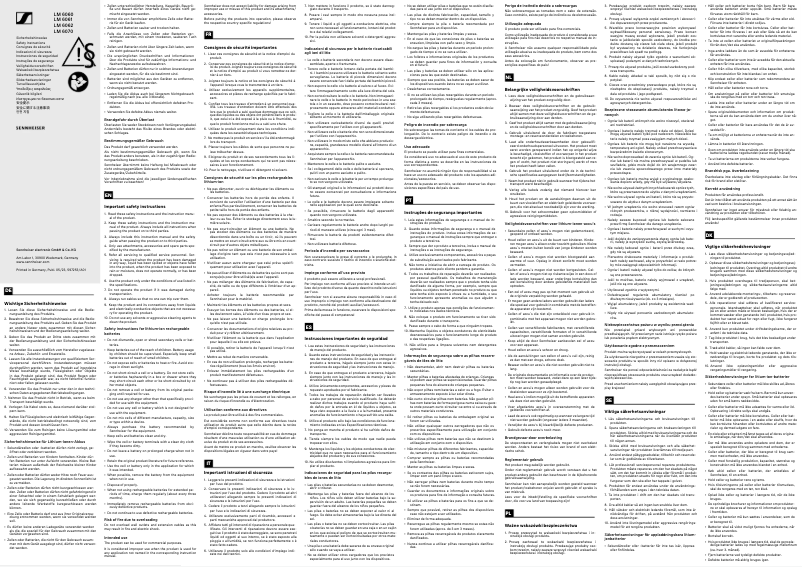 Page 1 of the manual Safety Instructions Sennheiser L 50