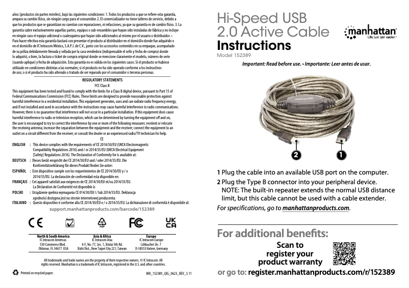 First page image of the manual for 152389