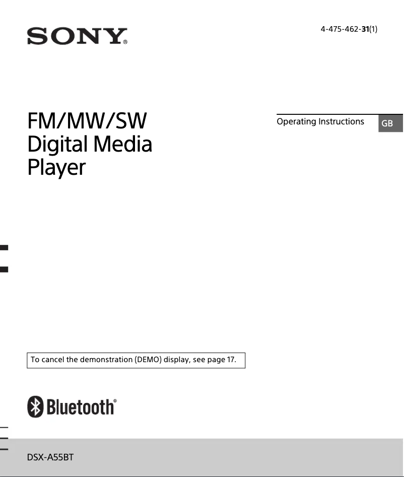First page image of the manual for DSX-A55BT