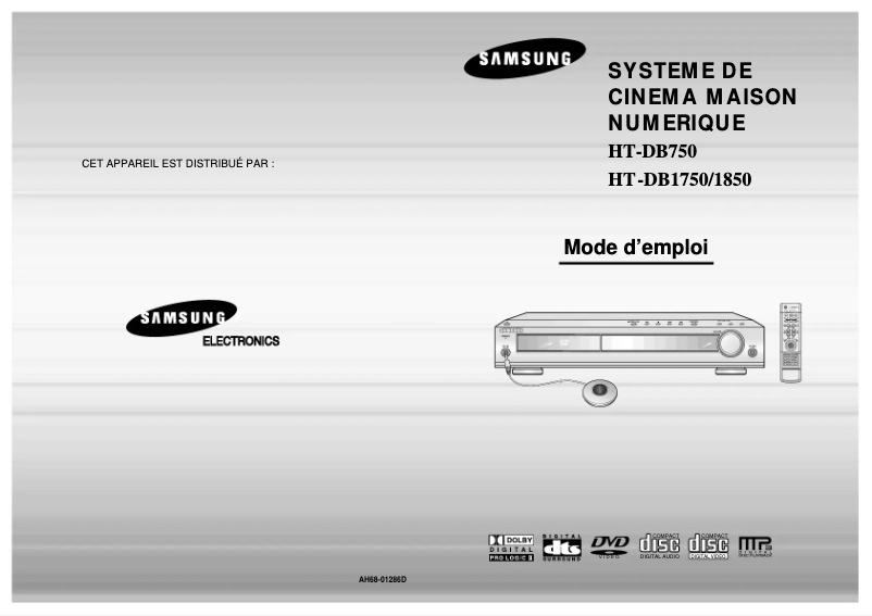 Page 1 of the manual User Manual Samsung HT-DB1750