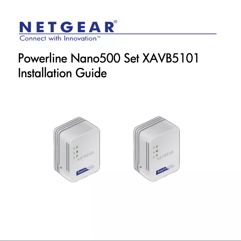 Page 1 of the manual Installation Guide Netgear XAV5101