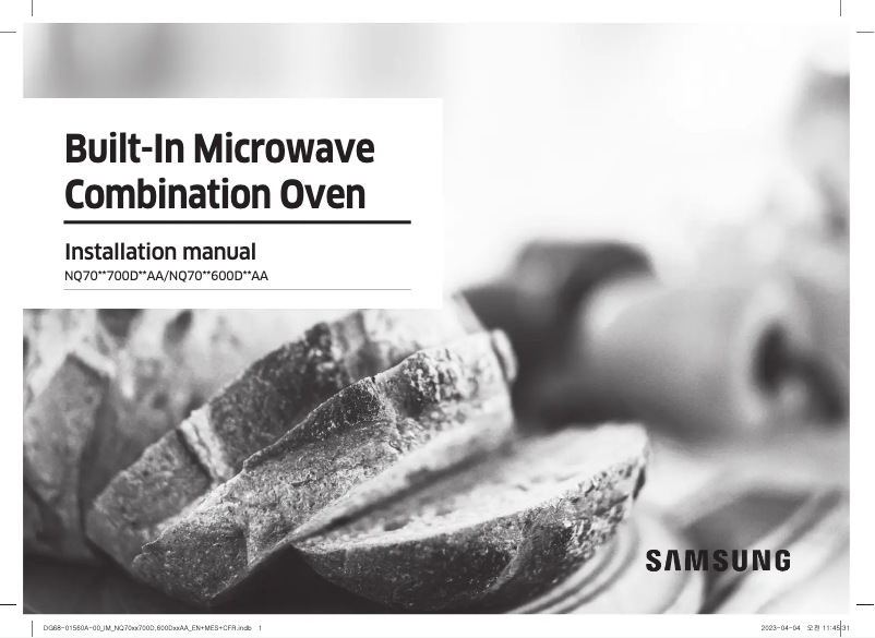 Page 1 of the manual Installation Guide Samsung NQ70CB700D12