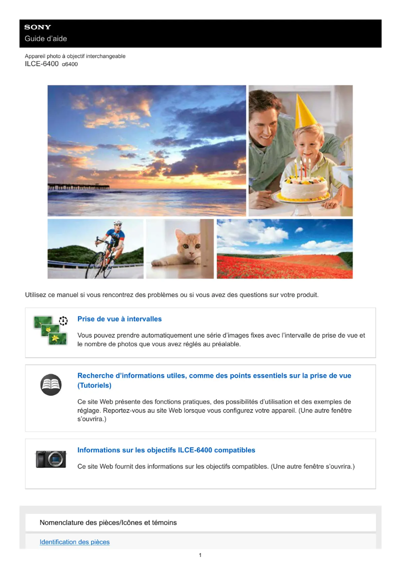 Page 1 of the manual User Manual Sony Alpha A6400