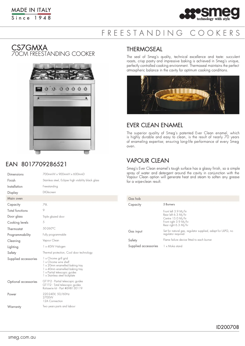 First page image of the manual for CS7GMXA