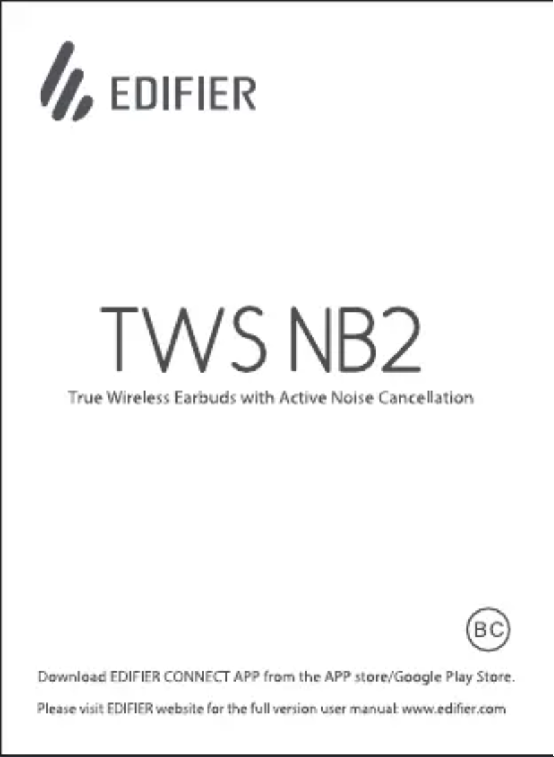 First page image of the manual for TWS NB2