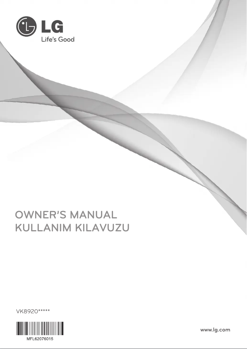 Page 1 of the manual User Manual LG VK8920NHAQY