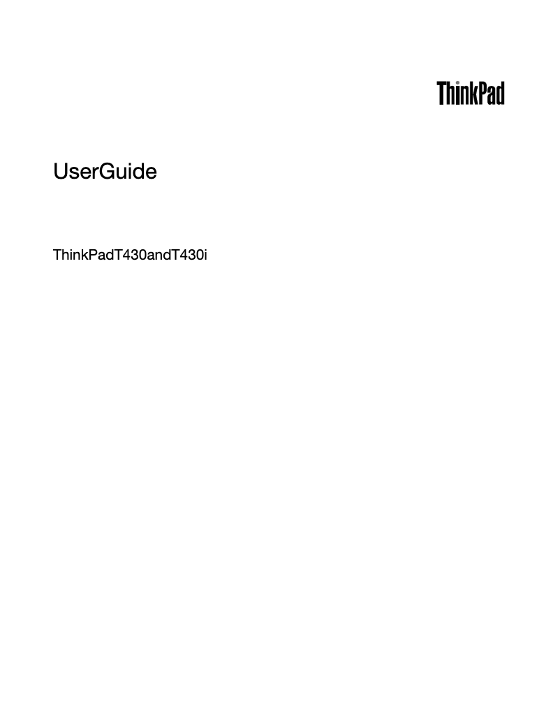 First page image of the manual for ThinkPad T430