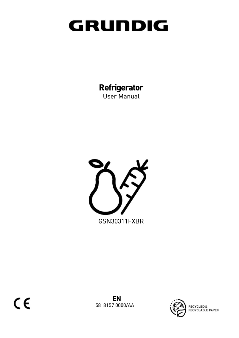 Page 1 of the manual User Manual Grundig GSN30311FXBR