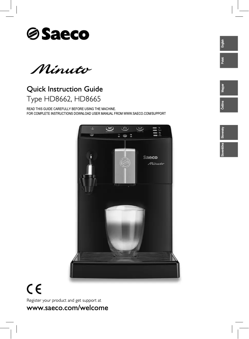 Page 1 of the manual User Manual Philips Minuto HD8665