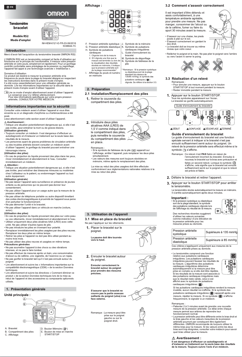 Page 1 of the manual User Manual Omron RS2 HEM-6121-D