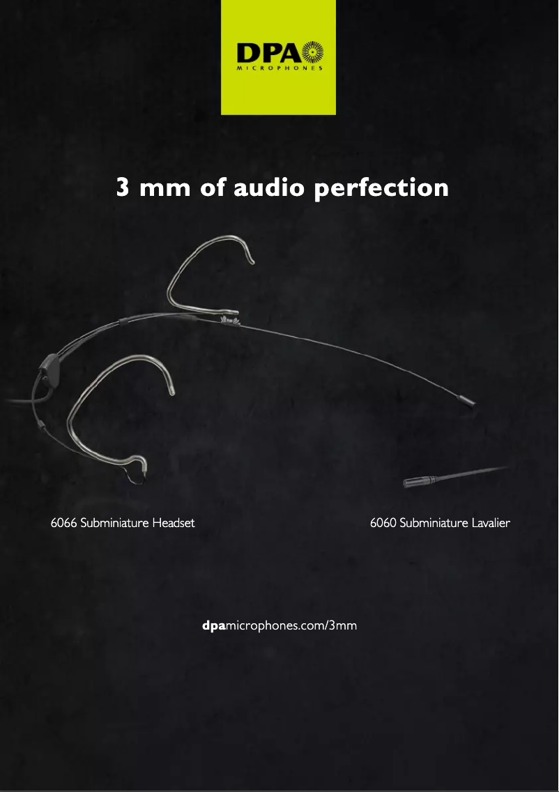 Page 1 of the manual User Manual DPA D:screet Core 6061