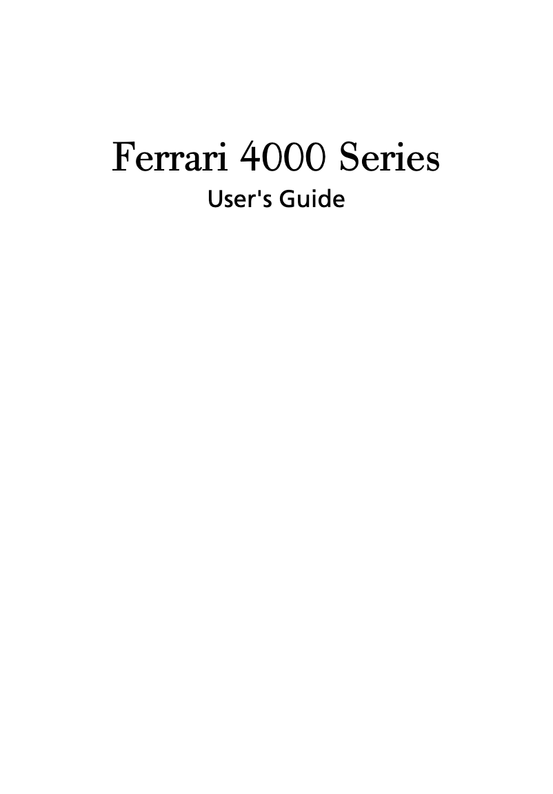 First page image of the manual for Ferrari 4000