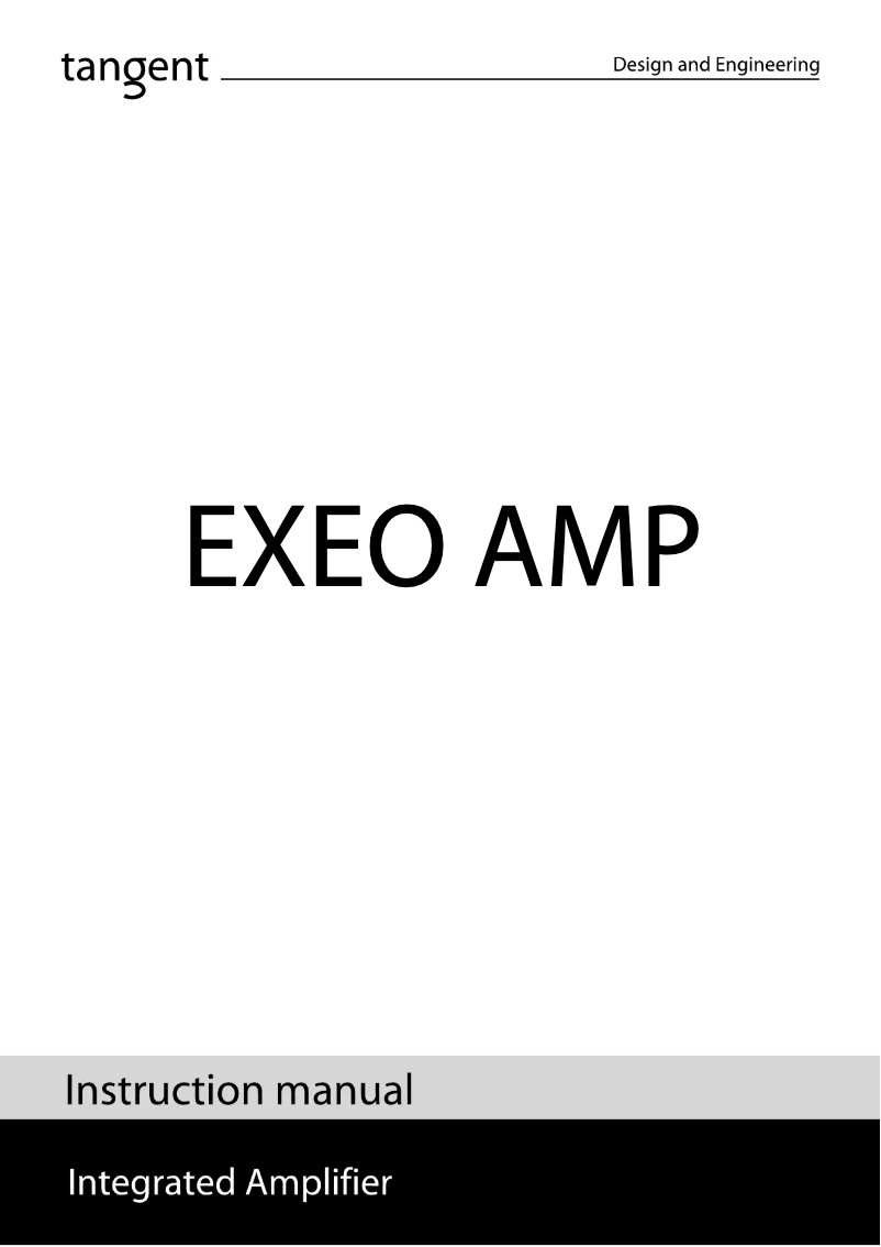 Page 1 de la notice Manuel utilisateur Tangent Exeo AMP