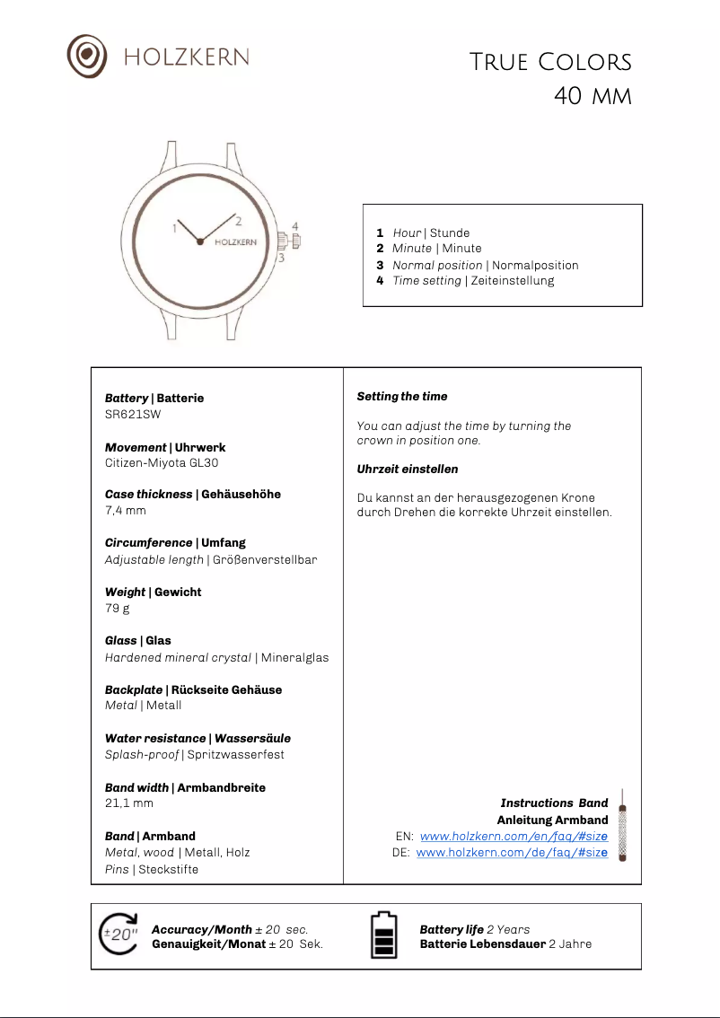 Page 1 of the manual User Manual Holzkern Der Tutor