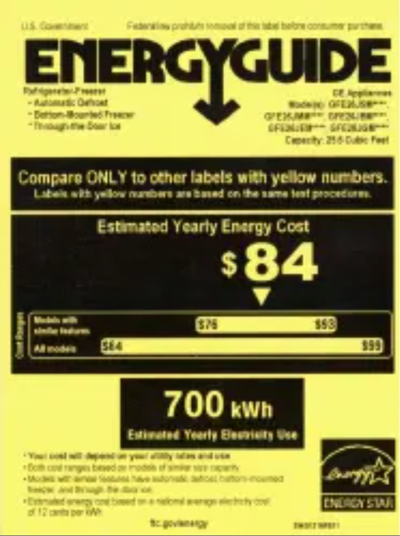 First page image of the manual for PFE28KYNFS