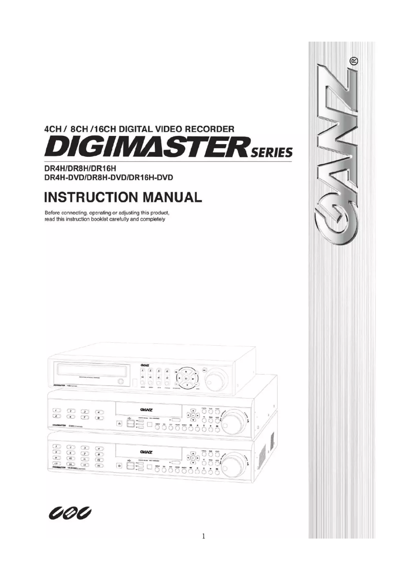 Page 1 of the manual User Manual Ganz Digimaster DR4H-DVD