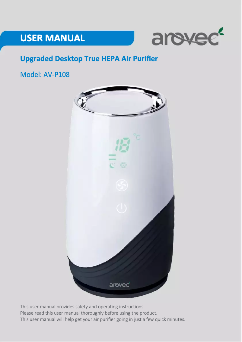 First page image of the manual for AV-P108