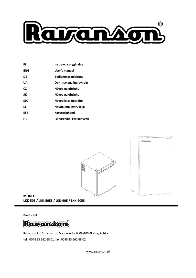 First page image of the manual for LKK-50ES