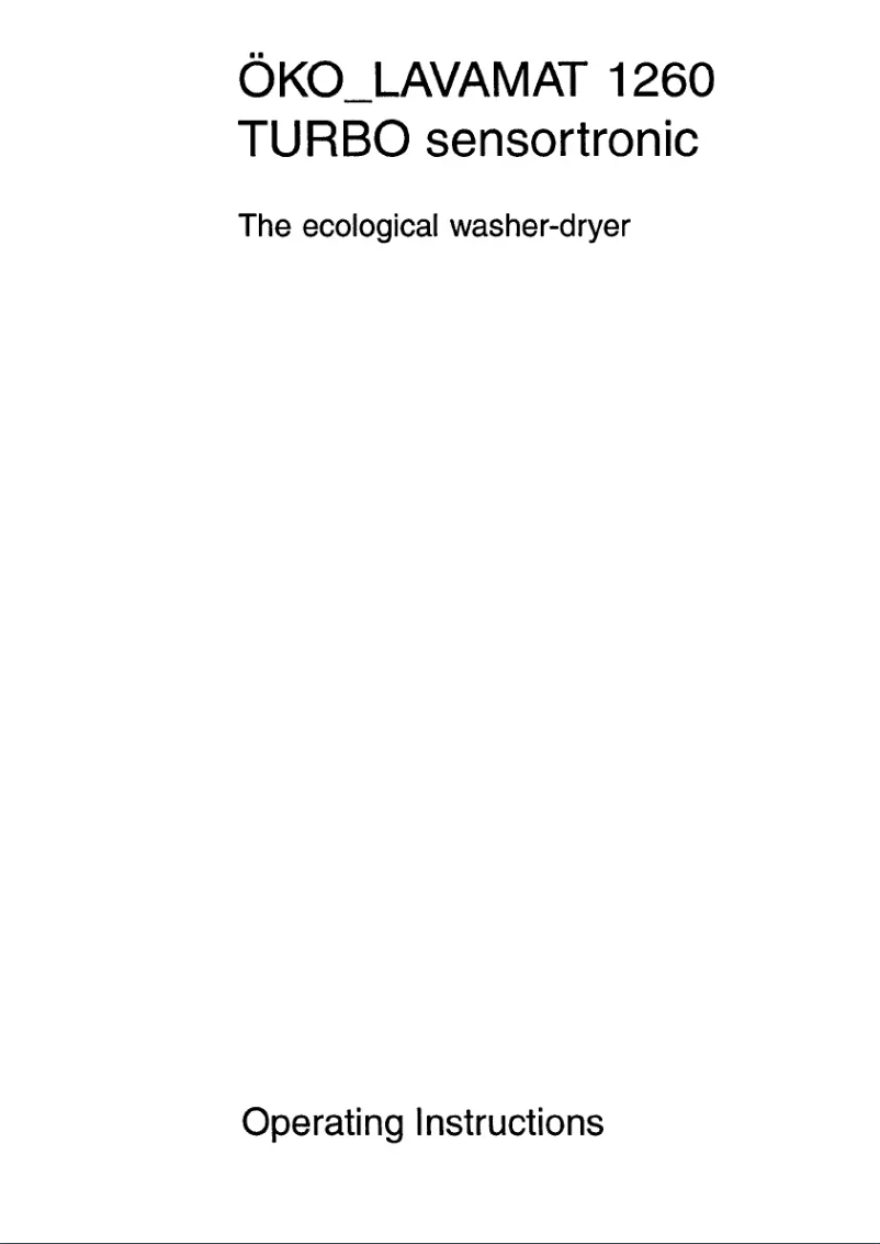 Page 1 of the manual User Manual AEG Lavamat 1260 Turbo